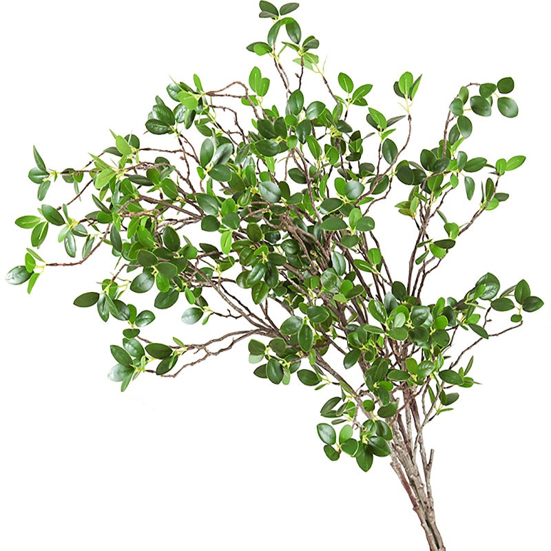 Ollain 43" Artificial Greenery Stems Plants Faux Leaf Green Eucalytus Branches Ficus Twig Fern Fake Green Bushes Shrubs for Home Party Wedding Decoration (4 Pack) - Image 1
